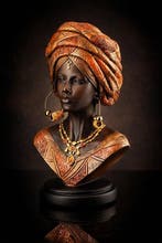 Buste, Elegante Afrikaanse vrouw – Gedetailleerd Kunstbeeld