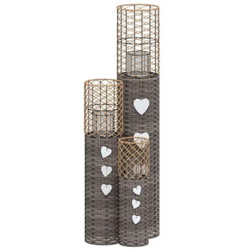 Wicker Lantaarns Set 3st | Tweedekansje | OP=OP, Huis en Inrichting, Woonaccessoires | Kandelaars en Kaarsen, Overige materialen