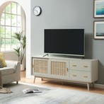 Tv-meubel Susa met lades en schuifdeuren 160x40x65 cm beige, Huis en Inrichting, Kasten | Dressoirs, Verzenden, Nieuw