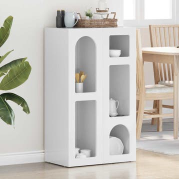vidaXL Dressoir ELST Hoogglans wit 59 x 35 x 100,5 cm, Verzenden, Nieuw, Overige houtsoorten, Minder dan 50 cm