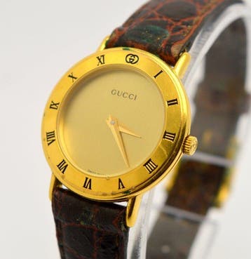 Gucci - 3000.2.L Gold Plated Gold Dial 25mm - Zonder, Nieuw