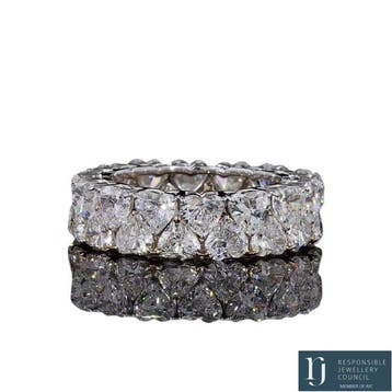 Ring - 14 karaat Witgoud, Geel goud - 6.99ct. tw. Diamant, Sieraden, Tassen en Uiterlijk, Nieuw