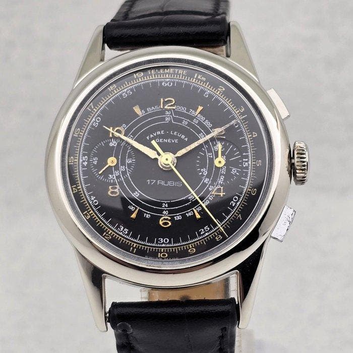 Chronographe Suisse - Favre-Leuba - Cal. Landeron 48 -, Sieraden, Tassen en Uiterlijk, Horloges | Heren