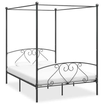 vidaXL Hemelbedframe metaal grijs 140x200 cm, Verzenden, 140 cm, 200 cm, Metaal
