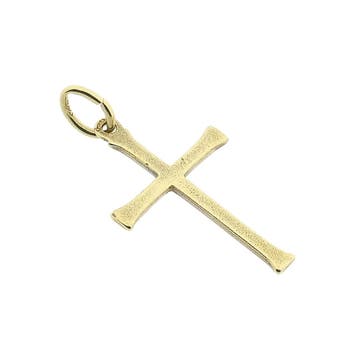 Gouden hanger van een kruis (Hanger of bedel), Ophalen of Verzenden, Gebruikt, Goud, Overige merken