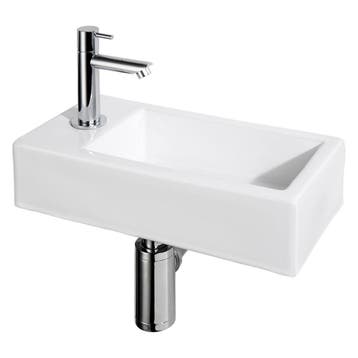 Fonteinset Differnz Helios Links 37.5x18.5x9.5 cm Keramiek, Ophalen of Verzenden, Nieuw, Chroom, Overige typen