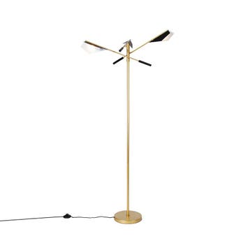 Design vloerlamp zwart met goud 3-lichts - Sinem, Verzenden, Nieuw, Design