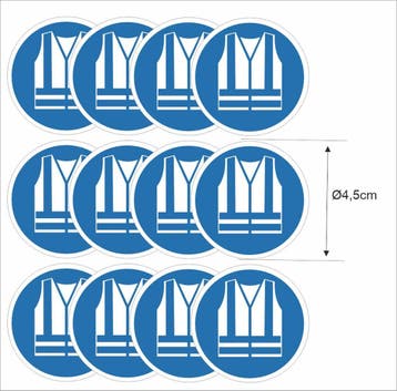 Veiligheids hesjeverplicht sticker set 12 (1147.57), Verzenden, Nieuw, Overige typen