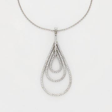 Ketting met hanger - 18 karaat Witgoud Diamant (Natuurlijk)