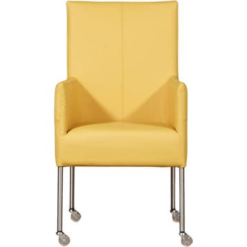 Set van 10 Leren eetkamerstoelen Spark - Toledo Giallo, Huis en Inrichting, Stoelen, Ophalen of Verzenden, Nieuw, Leer