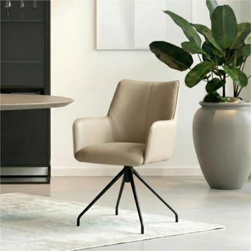 Set van 8 Leren draaibare eetkamerstoelen Wave - Toledo, Huis en Inrichting, Stoelen, Ophalen of Verzenden, Nieuw, Leer, Vijf, Zes of meer stoelen