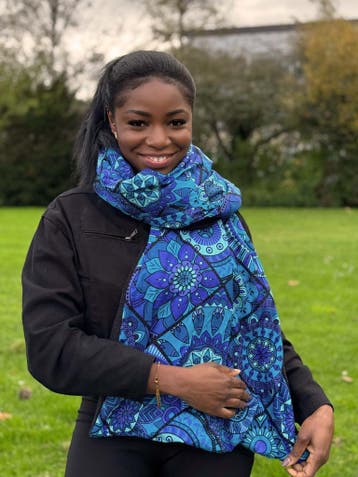Warme Sjaal met Afrikaanse print Unisex - Blauwe Mandala, Kleding | Dames, Mutsen, Sjaals en Handschoenen, Ophalen of Verzenden