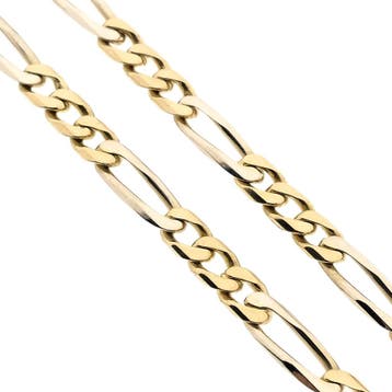 Bicolor gouden figaro schakelketting, Ophalen of Verzenden, Gebruikt, Goud, Goud