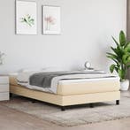 vidaXL Boxspring bed 120x200 cm stof crèmekleurig, Huis en Inrichting, Verzenden, Nieuw, Twijfelaar, 120 cm