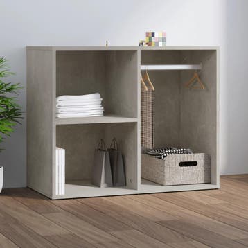 vidaXL Kledingkast 80x40x65 cm bewerkt hout betongrijs, Verzenden, Nieuw