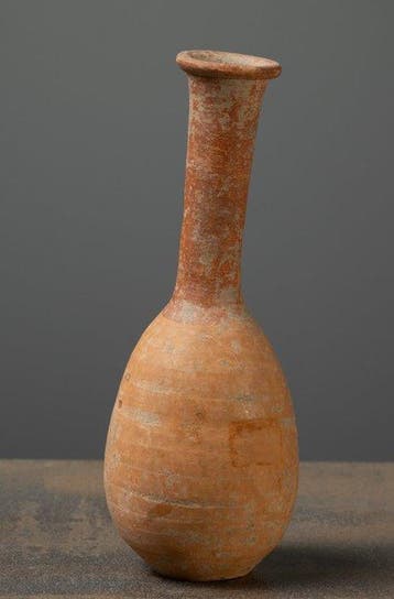 Oud-Romeins Oud terracotta unguentarium (balsamarium) - 16