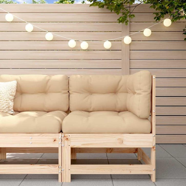vidaXL Hoekbank met kussens massief grenenhout, Tuin en Terras, Tuinsets en Loungesets, Nieuw, Verzenden