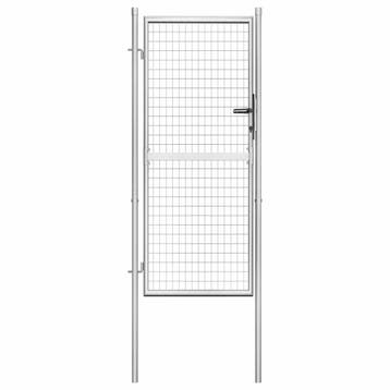 vidaXL Tuinpoort gegalvaniseerd staal 105x175 cm zilver, Verzenden, Nieuw