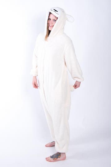 KIMU® Onesie Schaap Pak XL-XXL Schapenpak Kostuum Wit Lammet, Carnaval, Ophalen of Verzenden, Kleding, Maat 56/58 (XL)