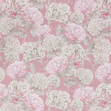 BA264 - Bloemige stof met hortensias op een achtergrond -