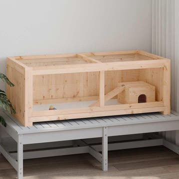 vidaXL Hamsterkooi 104x52x38 cm massief vurenhout, Dieren en Toebehoren, Verzenden, Nieuw