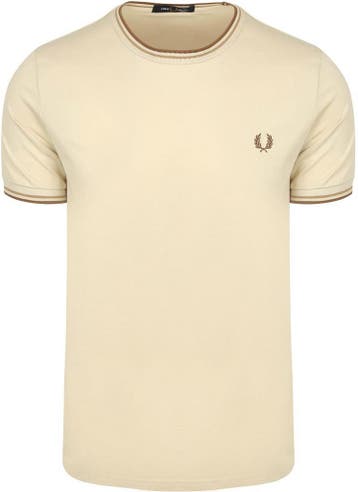 Fred Perry Twin Tipped T-shirt Beige Z53 maat S Heren, Kleding | Heren, T-shirts, Verzenden, Beige, Nieuw, Fred Perry