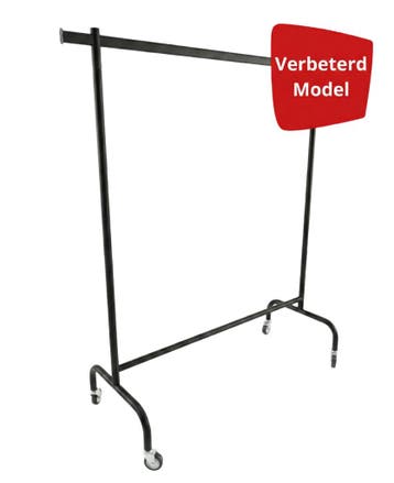 BASIC XXL kledingrek vaste hoogte 160 cm zwart met grote, Nieuw