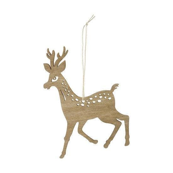 Houten hert van Housedoctor ( bruin / 15 cm - set Ã  4 stuks, Diversen, Kerst, Verzenden