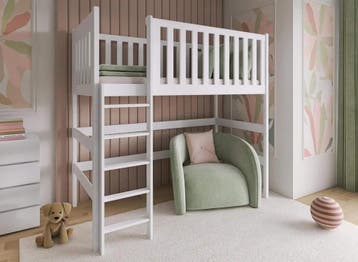 Hoogslaper Lara - Kinderbed - Wit, Verzenden, Nieuw, Hoogslaper