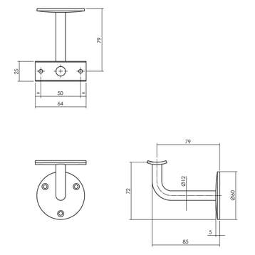 Intersteel Leuninghouder opschroevend hol zadel - RVS, Verzenden, Nieuw