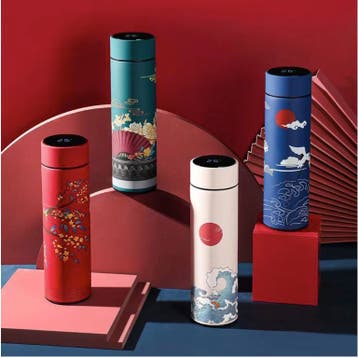 Chinese Thermosfles met Display – RVS Warm/Koud, Verzenden, Nieuw