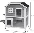 Kattenhuis 2 verdiepingen – Houten buitenhuis met dak, Dieren en Toebehoren, Verzenden, Nieuw