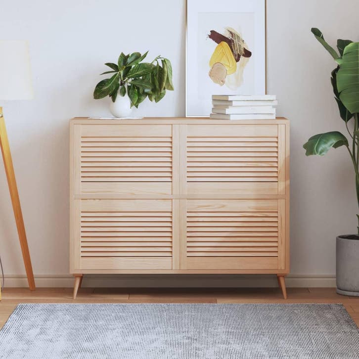 vidaXL Kastdeuren met lamellen 4 st 39,5x59,4 cm massief, Huis en Inrichting, Kasten | Overige, Nieuw, Verzenden