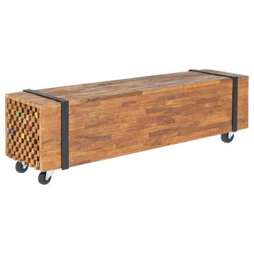 vidaXL Tv-meubel 110x30x32,5 cm massief teakhout, Huis en Inrichting, 100 tot 150 cm, Verzenden, Teakhout, Nieuw