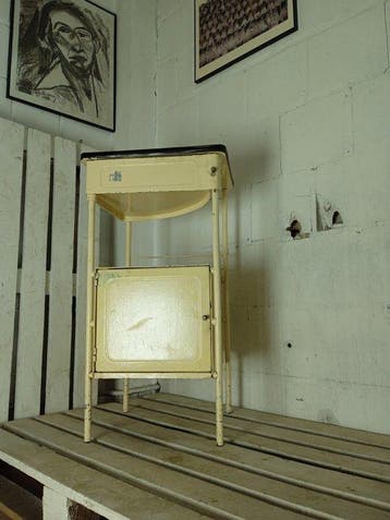 Nachtkastje - Vintage industriële metalen kast - Staal