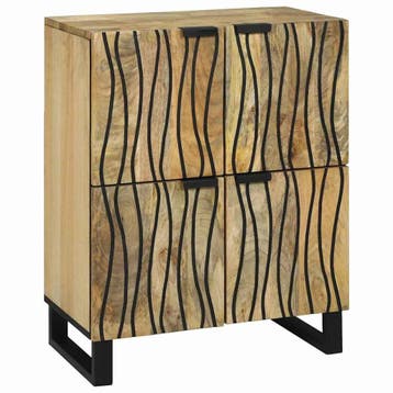 vidaXL Dressoir Bruin 60 x 33 x 75 cm massief mangohout, Verzenden, Nieuw, Overige houtsoorten, Minder dan 50 cm