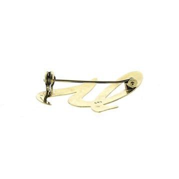 Gouden letter broche; letter G, Ophalen of Verzenden, Gebruikt, Goud, Goud