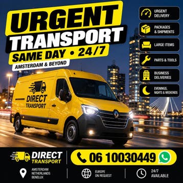 Urgent Transport Amsterdam | Same Day | 24/7, Koeriersdiensten