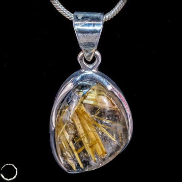 Natuurlijke rutielkwarts kristal cabochon vintage hanger