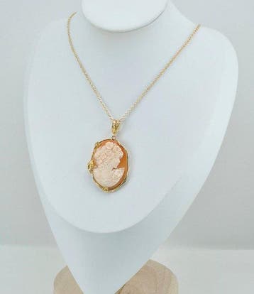 Zilver, Verguld Cameo - Handgesneden camee, Sieraden, Tassen en Uiterlijk, Antieke sieraden