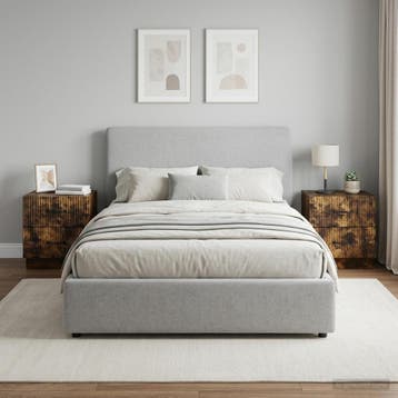 vidaXL Nachtkastje 2 st Gerookt eiken 43 x 34,5 x 44,5 cm, Minder dan 45 cm, Verzenden, Nieuw, Minder dan 55 cm