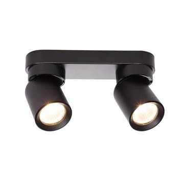 Opbouw plafond spot dubbel | Modern | Zwart | GU10 fitting, Ophalen of Verzenden, Nieuw, Plafondspot of Wandspot
