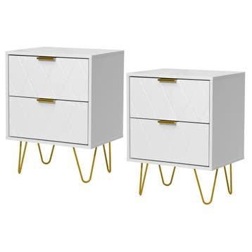 Nachtkastje set van 2 - Bijzettafel - Opbergkastje - 40x30x5, Huis en Inrichting, Verzenden, Zo goed als nieuw