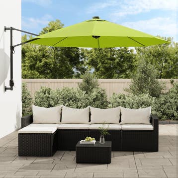 vidaXL Wandparasol 290 cm appelgroen, Verzenden, Nieuw, 2 tot 3 meter, Muurparasol