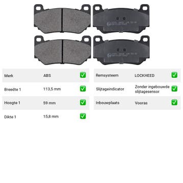 Remblokken Vooras MG MGF 1,8 i VVC - ABS 37373, Verzenden, Nieuw, MG