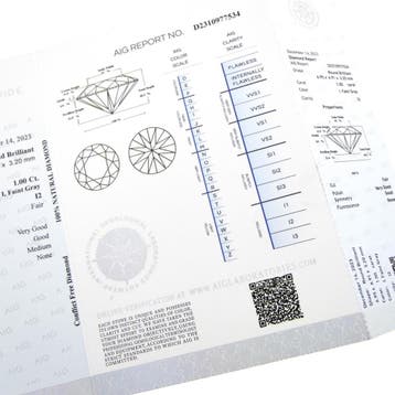 1,00 ct. Briljant geslepen diamant; Kleur I; Kwaliteit; I..., Ophalen of Verzenden, Zo goed als nieuw