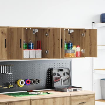 vidaXL Garagewandkasten 2 st spaanplaat ambachtelijk, Verzenden, Nieuw