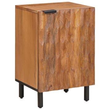 vidaXL Badkamerkast Bruin 38 x 33 x 58 cm Massief Mango Hout, Verzenden, Nieuw, (Half)hoge kast