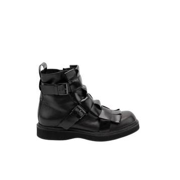 GIORGIO ARMANI - 10 UK - 44 IT - High-Top Boots Shoes Bukled, Nieuw