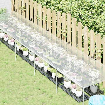 vidaXL Plantenafdekking met zeilringen 1x5 m polyethyleen, Verzenden